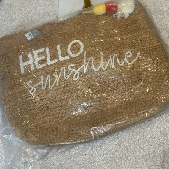 NWT Karma Jute Hello Sunshine Boho Large Tote Bag - Picture 5 of 9
